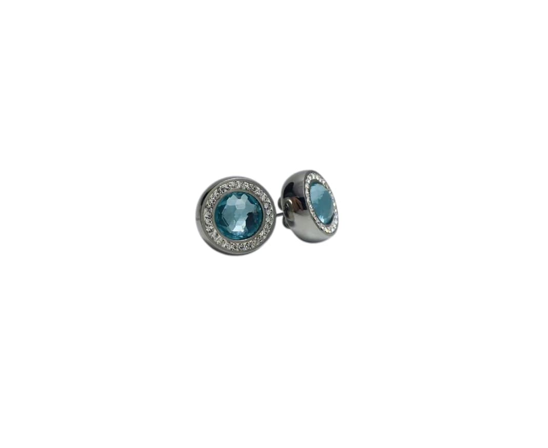 Aros celeste con circonitas