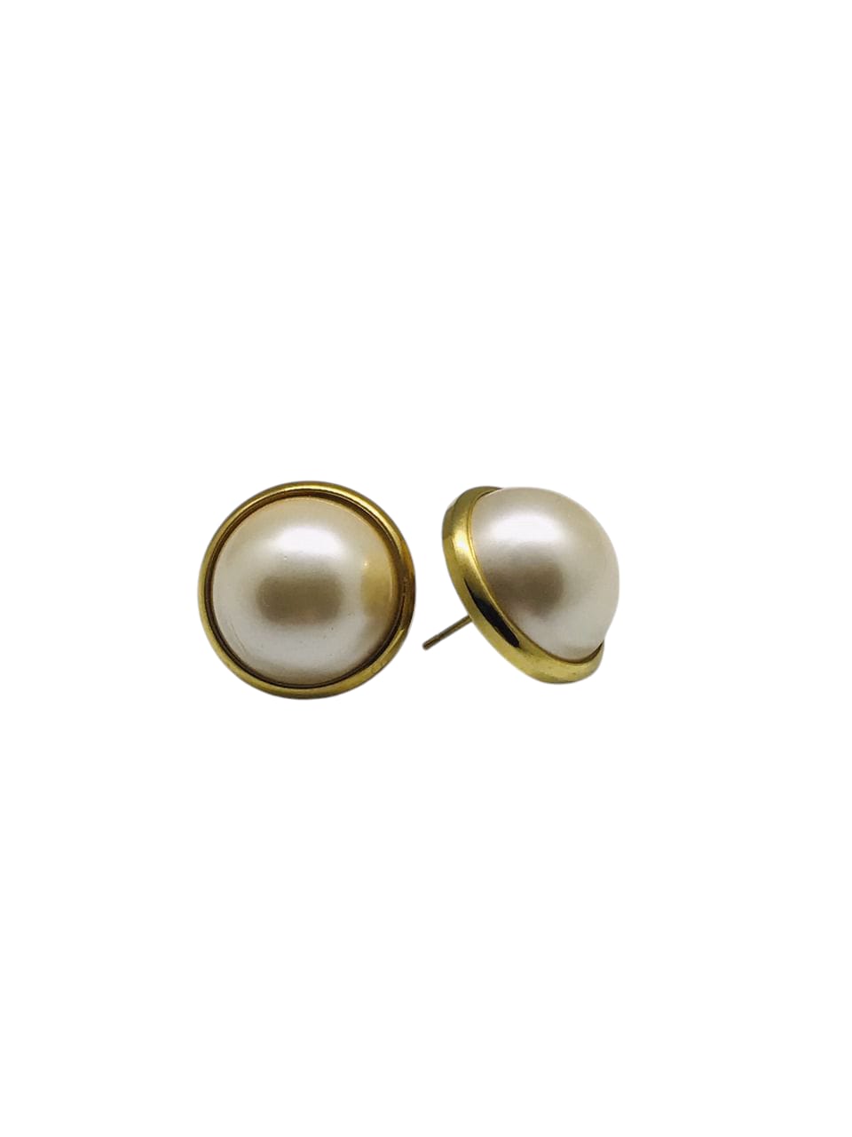 Aros redondos con perla simulada grandes