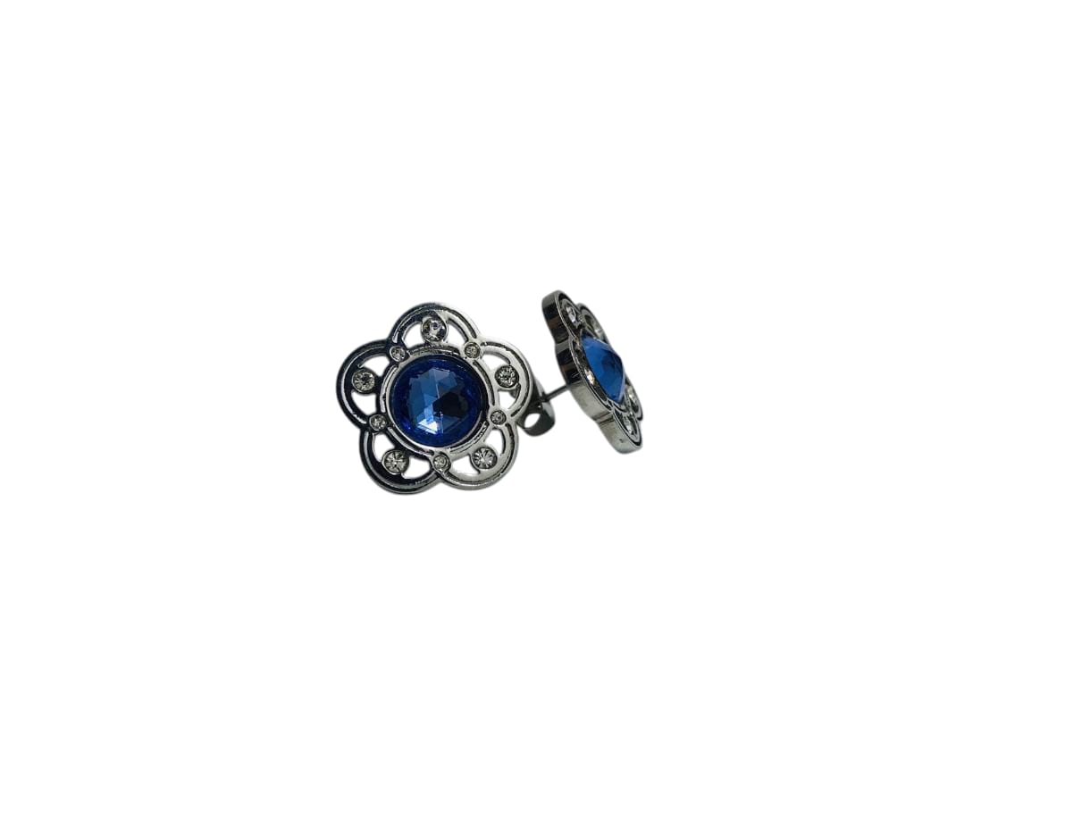 Aros flor en acero quirúrgico con circonitas